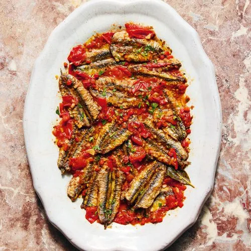Gebakken ansjovis met oregano