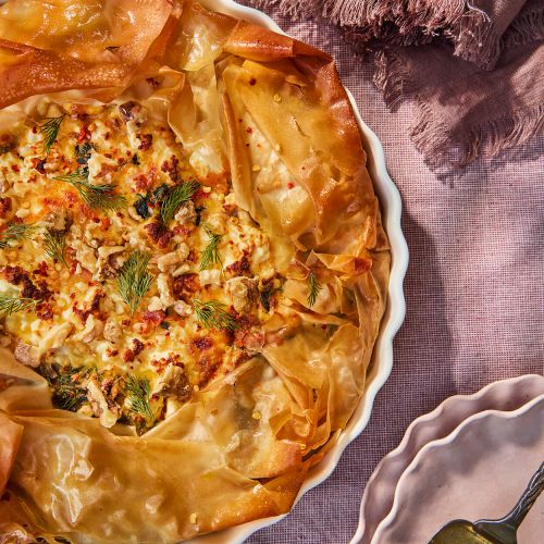 Spinazie-feta filodeeg quiche