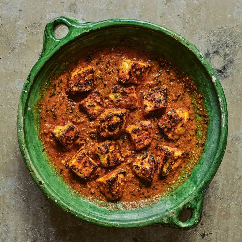 Paneer in romige tomaten-cashewcurry
