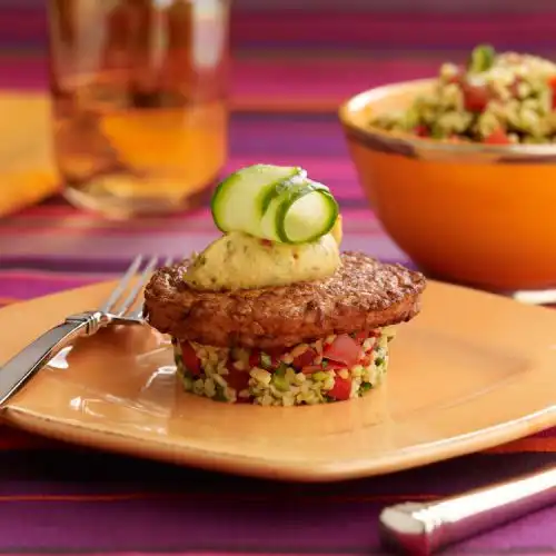 Tabouleh met vegetarische burgers