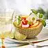 Meloensalade met garnalen en kerstomaatjes