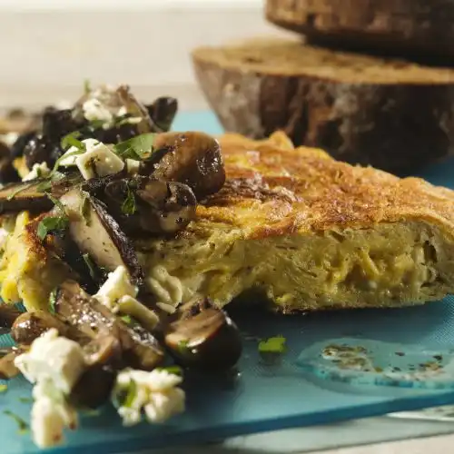 Omelet met paddenstoelen