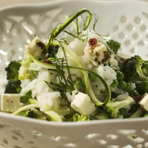 Risotto met zomerse groenten