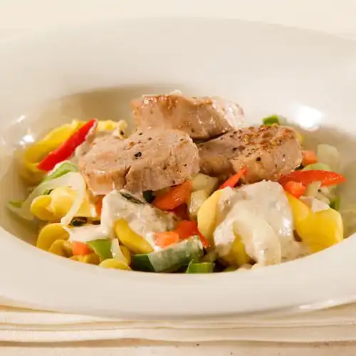 Varkenshaas met tortellini