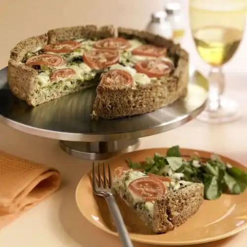 Quiche met prei en tomaat