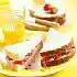 Sandwich met verse geitenkaas en aardbeien