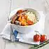 Couscous met gestoofde paprika, zoete tomaatjes en rozemarijn