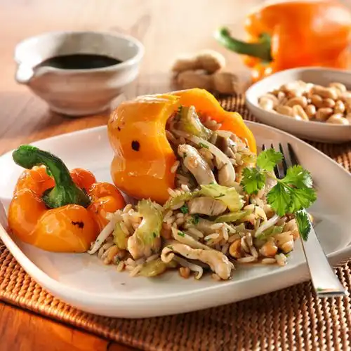 Gevulde paprika's met kipfilet