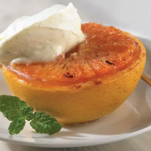 Gebakken grapefruit met vanillemascarpone