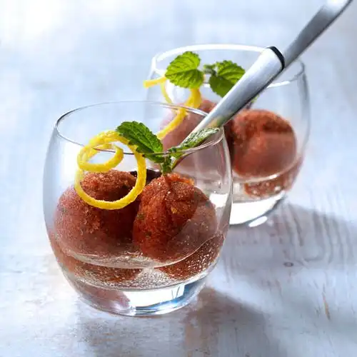 Tomaten-basilicumsorbet