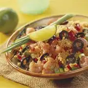 Couscous salade met garnalen en olijven