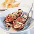 Aubergine gevuld met gehakt en champignons