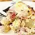 Aardappelsalade met spekjes, augurk en appel