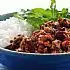 Chili con carne en rijst met maïs