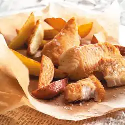 Tip: Fish & chips van zeewolf en zoete aardappelen uit de oven