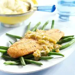 Tip: Gebakken pangasiusfilet met mosterdsaus