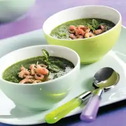 Tip: Waterkerssoep met garnalen