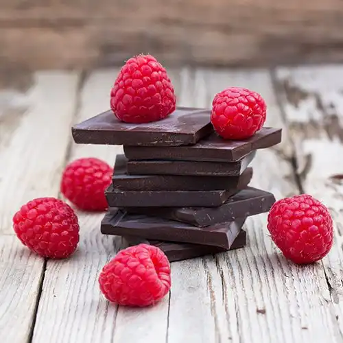 Frambozen met chocoladeroom