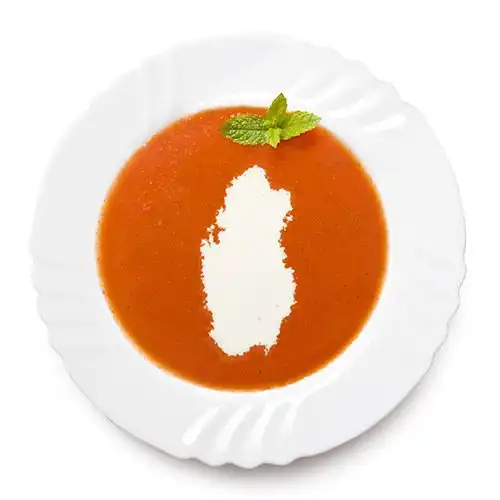 Tomaten-abrikozensoep met munt