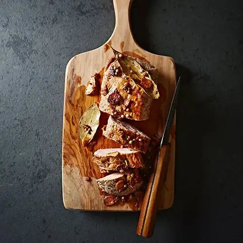 Varkenshaas met mangocompote