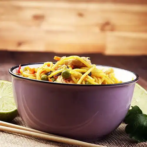Bami met rundvlees, shiitake en paksoi
