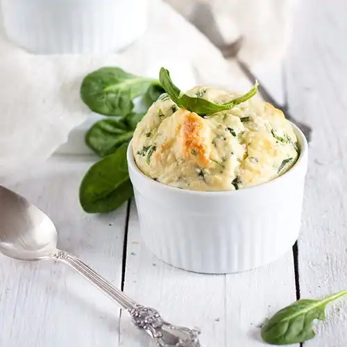 Italiaanse spinazie-kaassoufflé