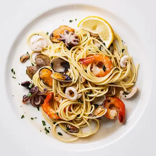Spaghetti met zeevruchten